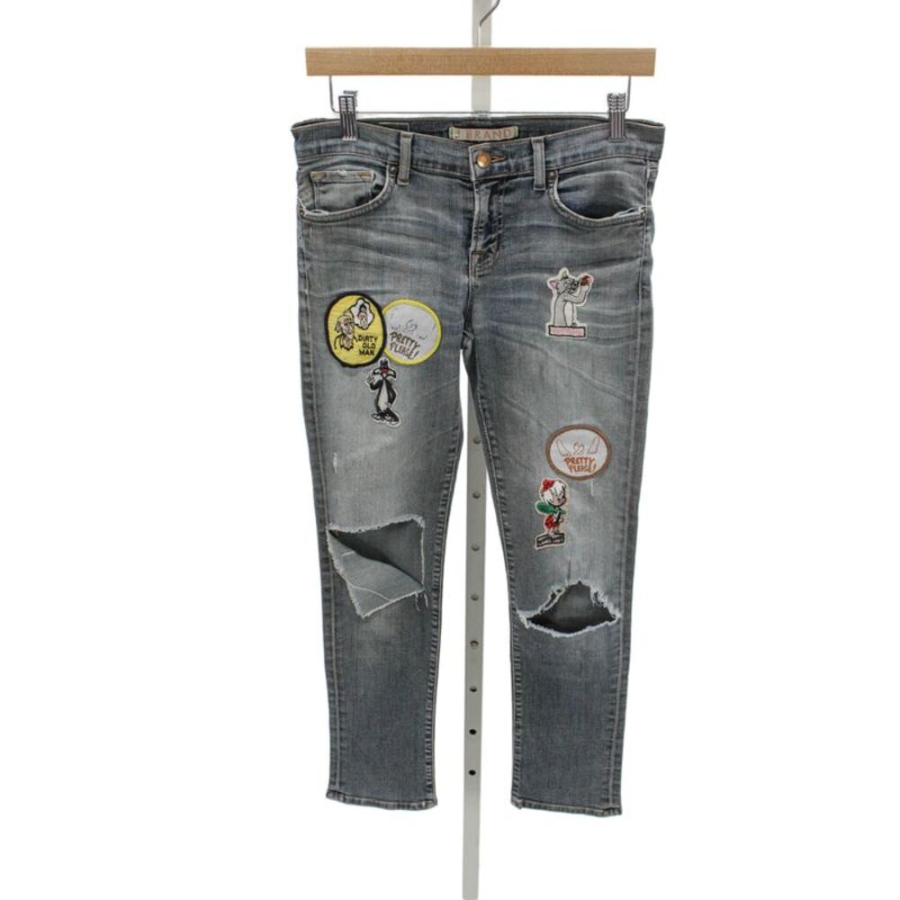 J Brand Women Skinny Gray Jeans Cotton Mid Rise Size 26